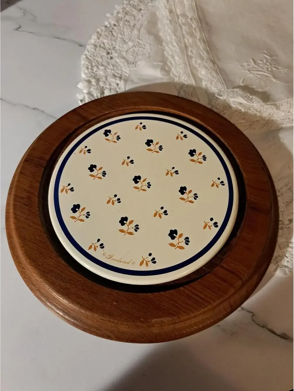 Vintage Goodwood Teak Cheese Cutting/Serving Board or Trivet, 9